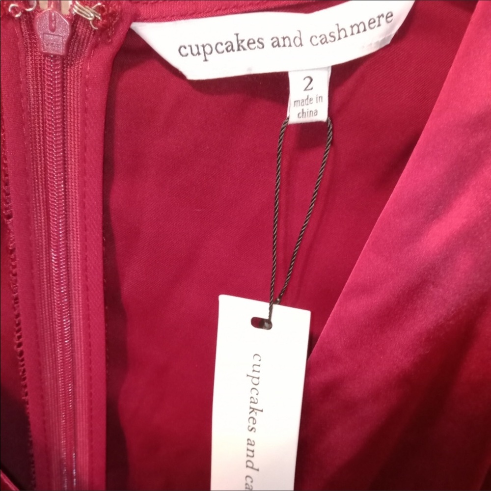 🆕 NWT 🆕 Red Satin Cocktail Dress ❤️Cupcakes and Cashmere “Brooklyn SatinDress” - Picture 8 of 15